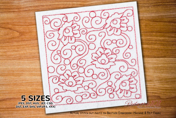 Abstract Flower Line Art: A Charming Embroidery Choice