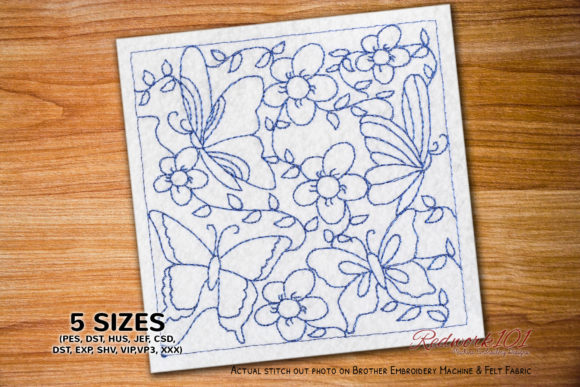 Butterflies on a Flower: A Delicate Embroidery Gem