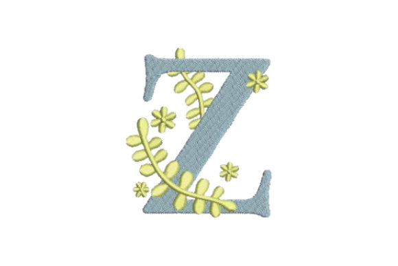 Charming Floral Alphabet Z for Elegant Embroidery