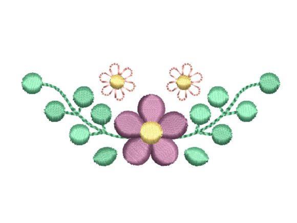 Charming Small Floral Wreath for Holiday Embroidery