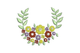 Colorful Flower Wreath: A Vibrant Embroidery Design