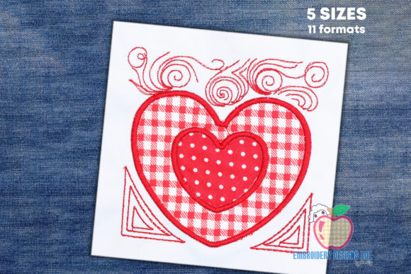 Double Floral Heart Applique: A Versatile Design