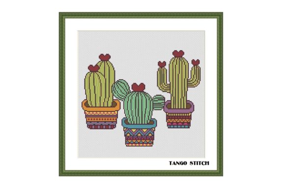 Funny Cactuses: A Whimsical Cross Stitch Design