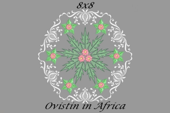 Green Pink Floral Quilt Block for Apparel