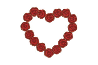 Heart Made of Roses: A Charming Floral Embroidery