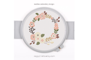 Large Floral Wreath: A Delightful Embroidery Design