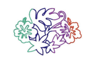 Rainbow Floral: A Charming Embroidery Design