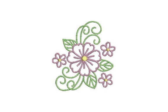 Review of Purple Outline Flower Embroidery Design